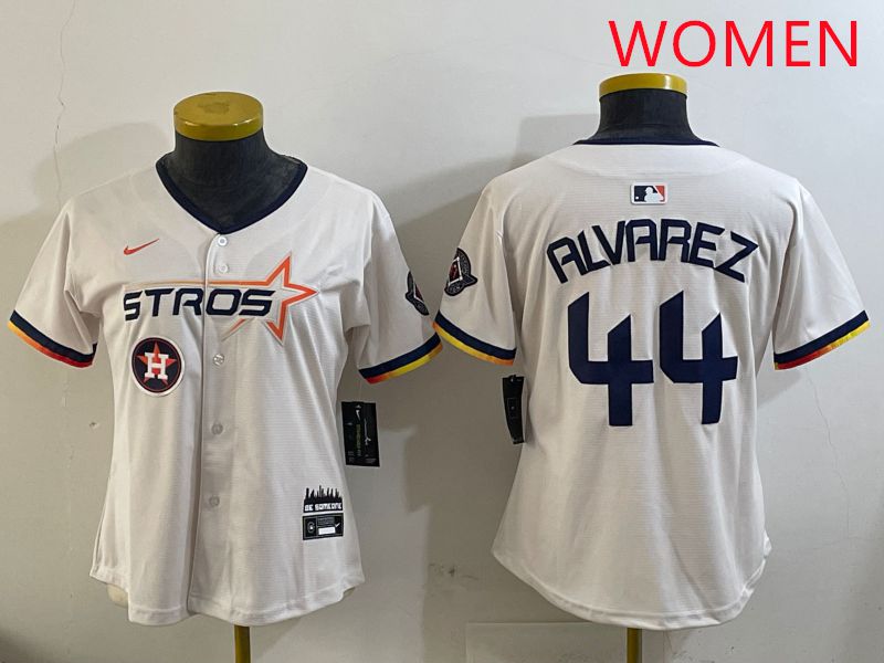 Women Houston Astros #44 Alvarez Cream Three generations Joint Name 2025 Nike MLB Jersey style 5
